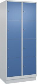 C+P Schließfachschrank Classic PLUS mit Sockel, 2 Abteile, Grau und Blau, B/T/H: 80 x 50 x 195 cm - Bild 1