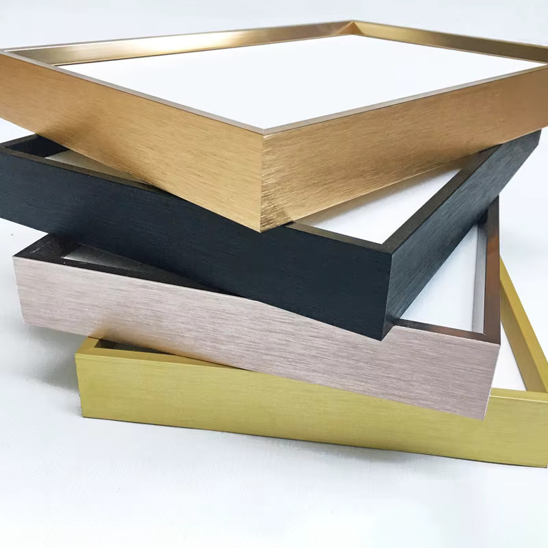 Moderne Wandkunst von MMSCozyArt: Rechteckiges Leinwandbild in Gold und Lila mit Aluminiumlegierung und Holz-Innenrahmen - Bild 2