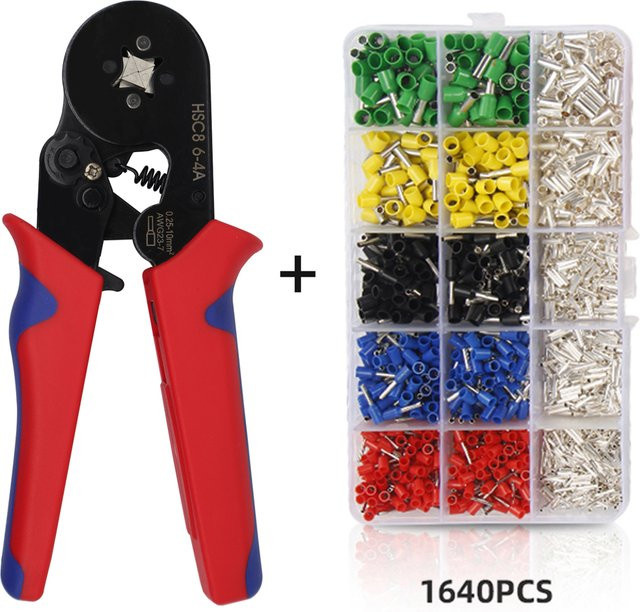 Bootlace Wire Ferrules Terminator Kit mit 1640 Stück elektrischen Crimp-Rohrklemmen in Multicolor - Bild 1