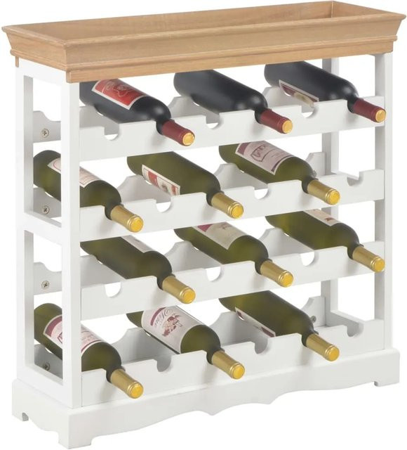 vidaXL Weinschrank aus MDF in Weiß, B/T/H: 70 x 22,5 x 70,5 cm - Bild 1