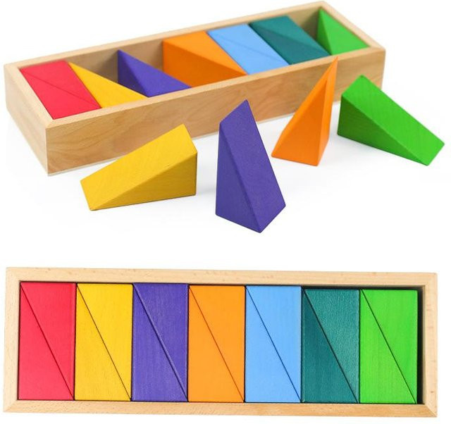 Bai Fen Bai Holz-Regenbogen-Bausteine, Stapelspielzeug, ab 3 Jahre - Bild 1