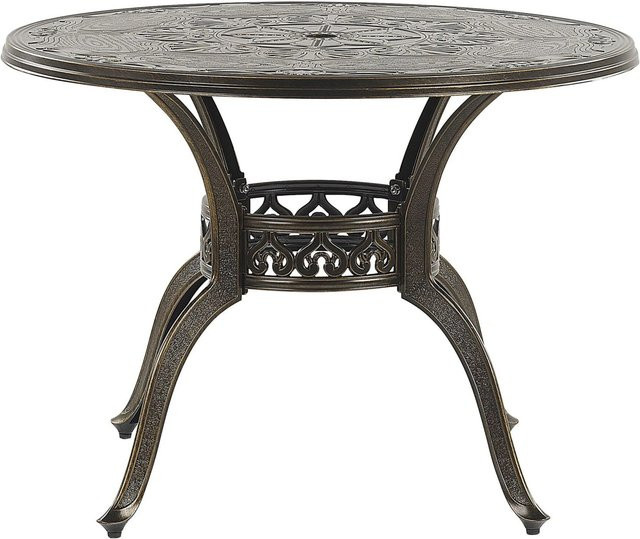 Beliani Gartentisch SAPRI in Dunkelbraun aus Metall im Retro-Design, B/T/H: 100 x 100 x 72 cm - Bild 1