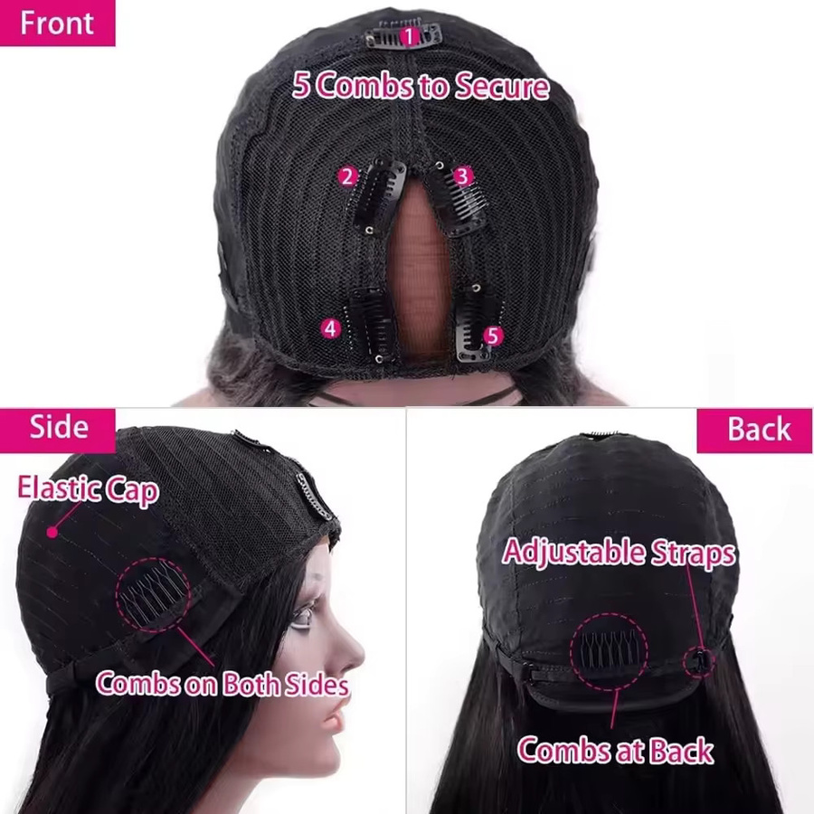 Sooolavely Echthaarperücke Kinky Curly Deep Wave, Damen - Bild 4