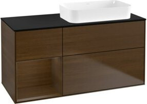 V&B Waschtischunterschrank Finion mit Wandbeleuchtung in Walnut Veneer, Braun, B: 120 cm, T: 60 cm - Bild 1