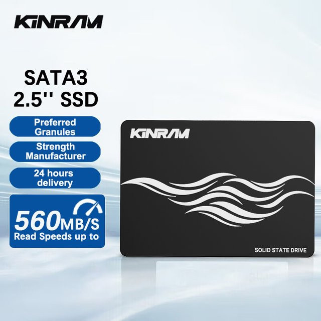 KinRam Interne SATA3 SSD 2,5 Zoll für Laptops und Desktop-PCs in Schwarz - Bild 1