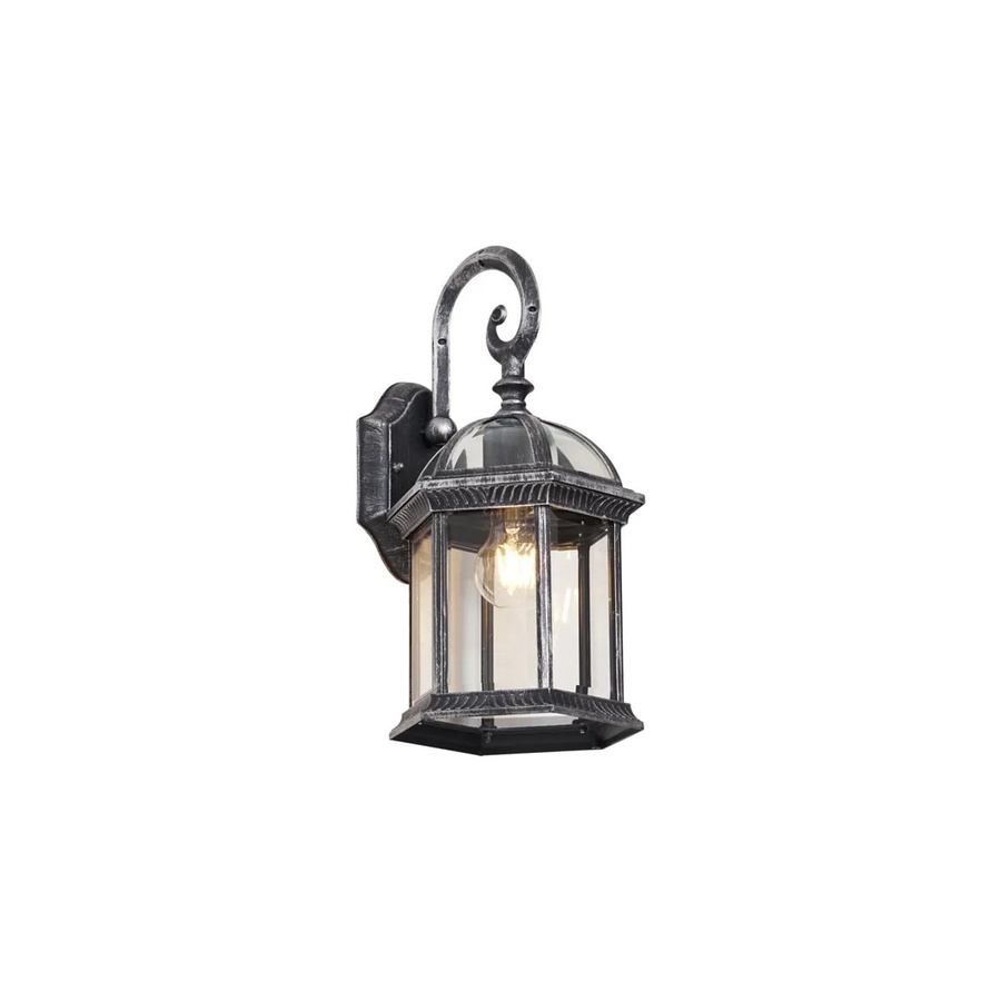 QAZQA Glasgow Klassische Außenwandleuchte in Antik Silber mit Glas, IP44 - Bild 2