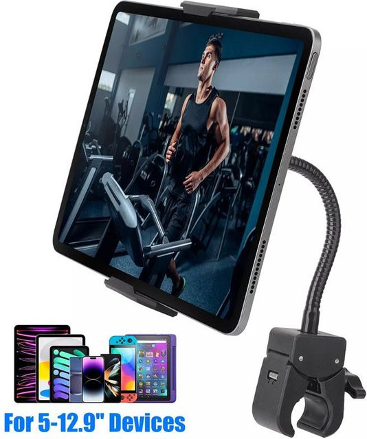 Imperial Princess Lenker Tablet Klemmhalterung für 5 bis 12,9 Zoll, Handyhalter für Motorrad, Fahrrad und Roller, Farbe: Schwarz - Bild 1