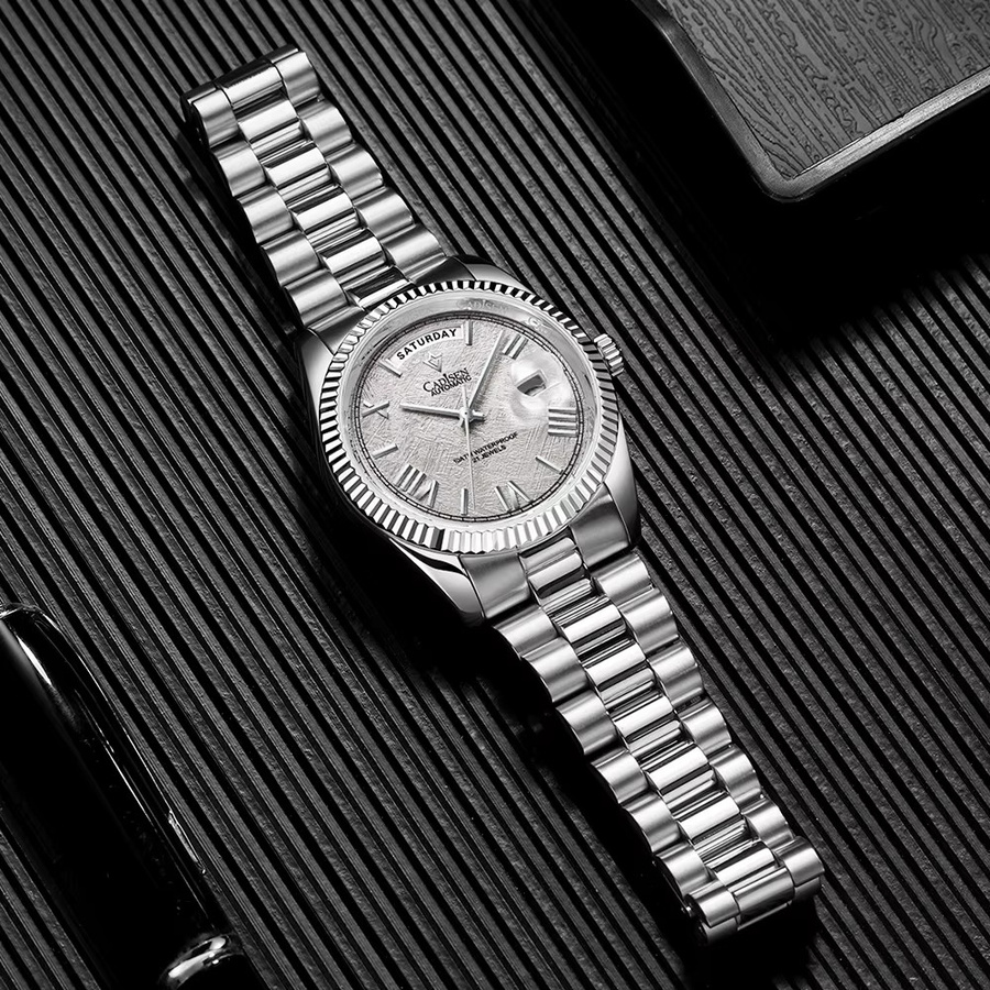 CADISEN Armbanduhr Automatik, Edelstahl, Blau, Herren - Bild 4