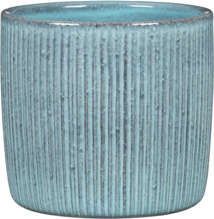 Scheurich Übertopf 909 aus Keramik in Lagoon Turquoise mit Relief-Struktur, Durchmesser: 12,9 cm, Höhe: 11,7 cm