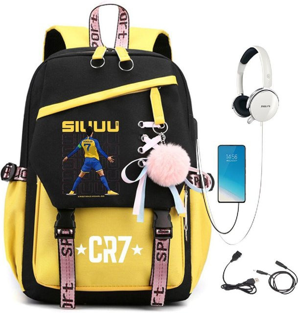 3-teiliges Schulrucksack-Set in Schwarz aus Oxford-Stoff mit Schultasche und Federmäppchen - Bild 1
