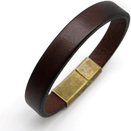 Armband Herren, Leder, Schwarz, 20.5cm - Bild 1