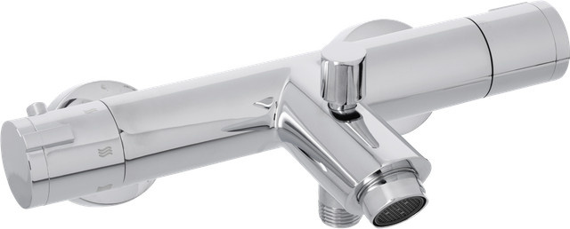 LIVARNO Thermostat-Duscharmatur und Badewannenarmatur mit Einhebelmischer, verchromt in Silber - Bild 1