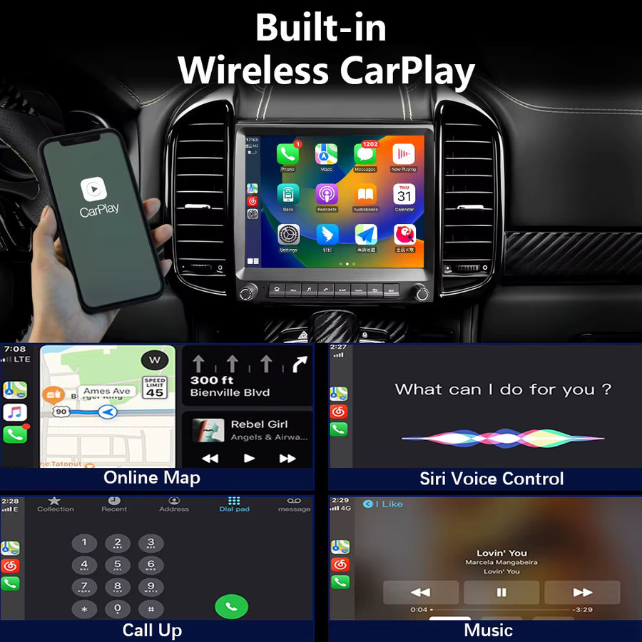 CHSTEK Kabelloses CarPlay Autoradio für Porsche Cayenne 958 92A 2011-2017 mit Android 14, GPS, WiFi, Bluetooth und 4G Unterstützung in Schwarz - Bild 3