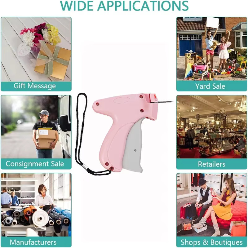 Kleidungsetikettenpistole aus weichem Silikon in Pink mit stiftlosem Schnappverschluss und Anti-Rutsch-Funktion - Bild 3