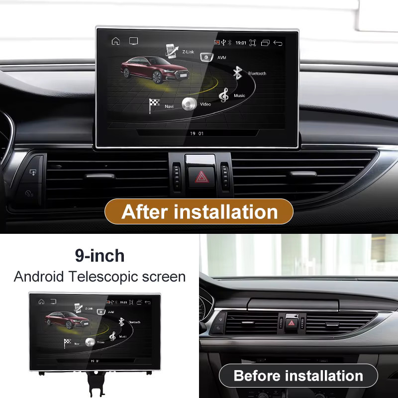 STWEI Android 14 Carplay Autoradio für Audi A6 A7 C7 (2012-2018) mit 9 Zoll Display, 8GB RAM, 128GB Speicher, GPS und Bluetooth in Schwarz - Bild 2