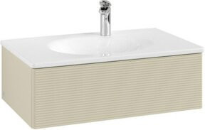 V&B Waschtischunterschrank Antao mit Auszugbeleuchtung in Grau lackiert, B/T/H: 78,8 x 25,6 x 49,6 cm - Bild 1