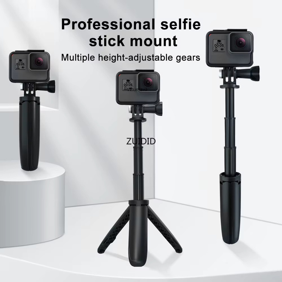 Tragbares Faltbares Stativ und Einbeinstativ in Schwarz für GoPro Hero und Osmo Action Kameras als Mini-Vlog-Zubehör - Bild 5