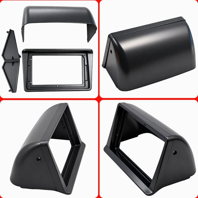Dashboard Rahmen für Mitsubishi Pajero Montero V31 Gepard, 2 DIN 9 Zoll Android Navigationsbildschirm Stereo Panel Fascia, Schwarz - Bild 1