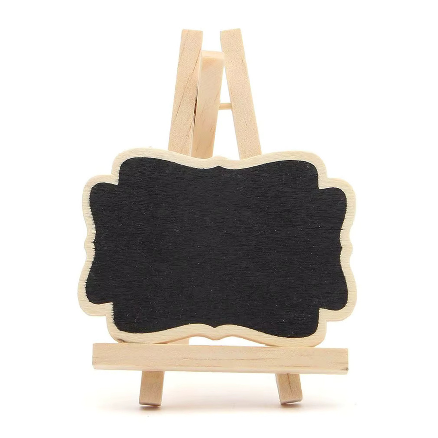 Set aus 10 Mini-Holztafeln als dekorative Nachrichtentafeln in Schwarz für Hochzeit und Party - Bild 2
