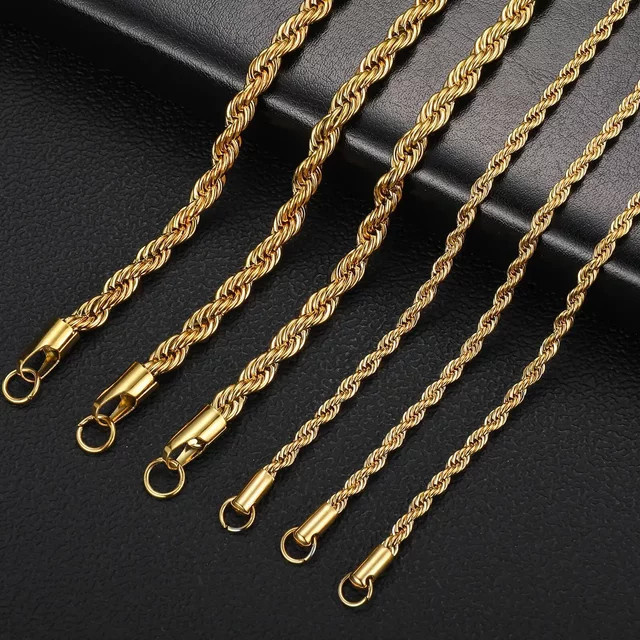MODA SIMPLE Halskette Edelstahl, Gold, Unisex - Bild 1