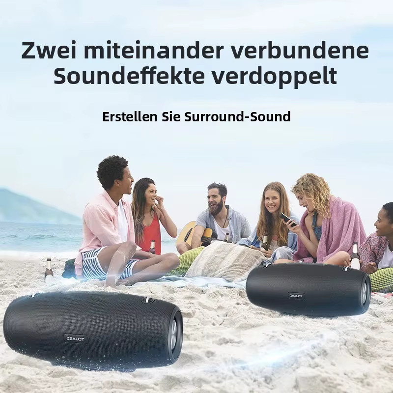 Zealot S67 Tragbarer Bluetooth-Lautsprecher mit 60W Leistung und Bass in Schwarz - Bild 5
