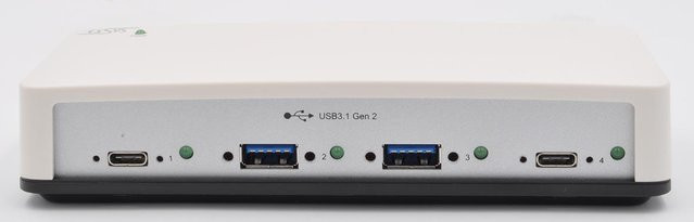 Exsys EX-1250V USB Hub in Weiß mit 2 x USB 3.1 Gen 2 und 2 x USB-C, montierbar an Rack, DIN-Schiene oder Wand - Bild 1