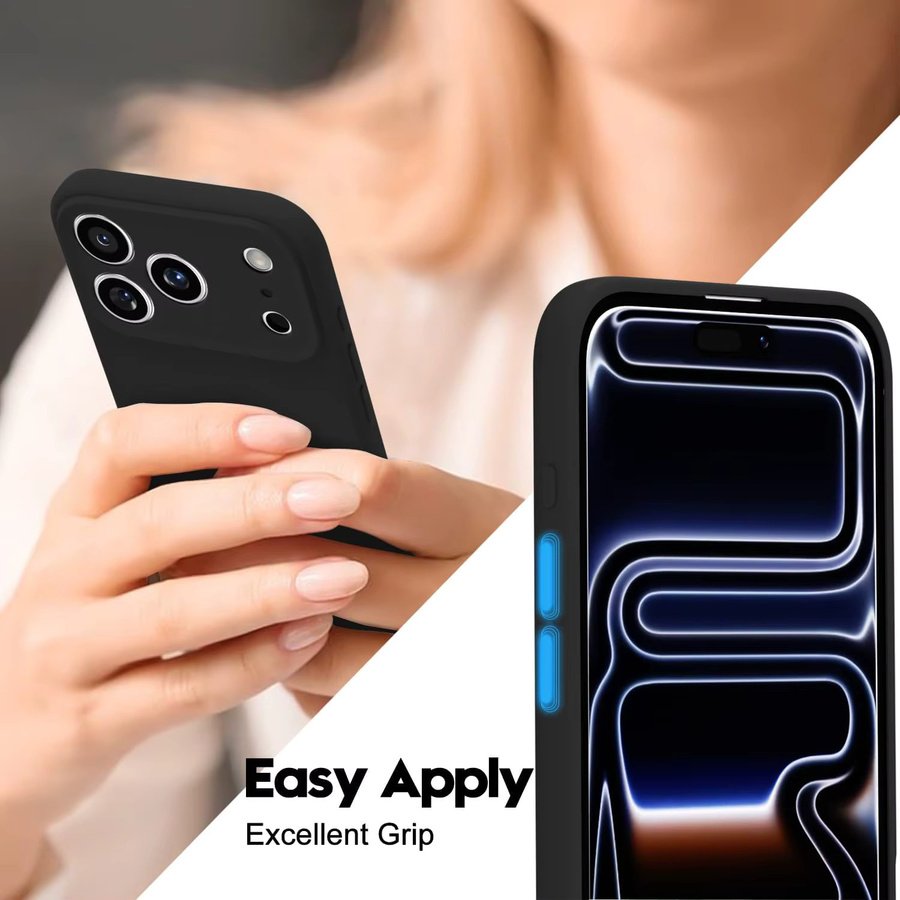 Minimalistische Flüssigsilikon Handyhülle für Apple iPhone 17 Pro Max, iPhone 17 Pro, iPhone 17 und iPhone Air in Schwarz und Lila - Bild 2