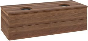 V&B Waschtischunterschrank Antao mit Frontstruktur und Beleuchtung in Walnut, B/T/H: 120 x 50 x 36 cm - Bild 1