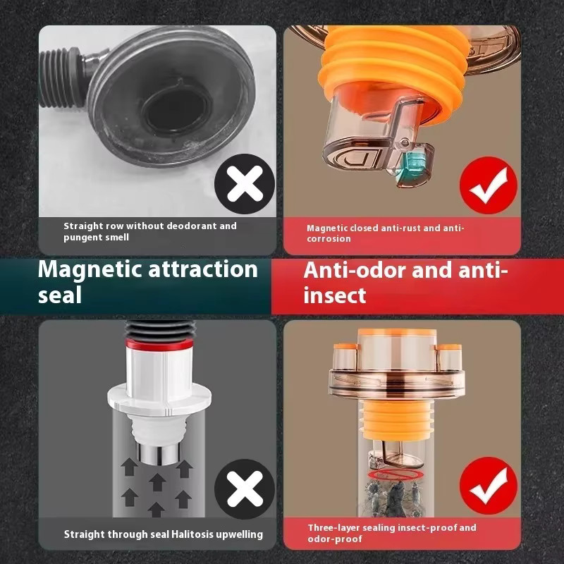 ZEXEF Multifunktionaler Anti-Geruch Ablauf für Dusche und Küchenwaschbecken mit Spülmaschinen-Adapter als Rohr-Set - Bild 4