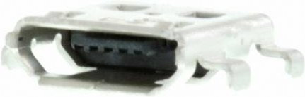 Molex Micro USB Buchse rechtwinklig in Weiß mit Goldkontakten - Bild 1