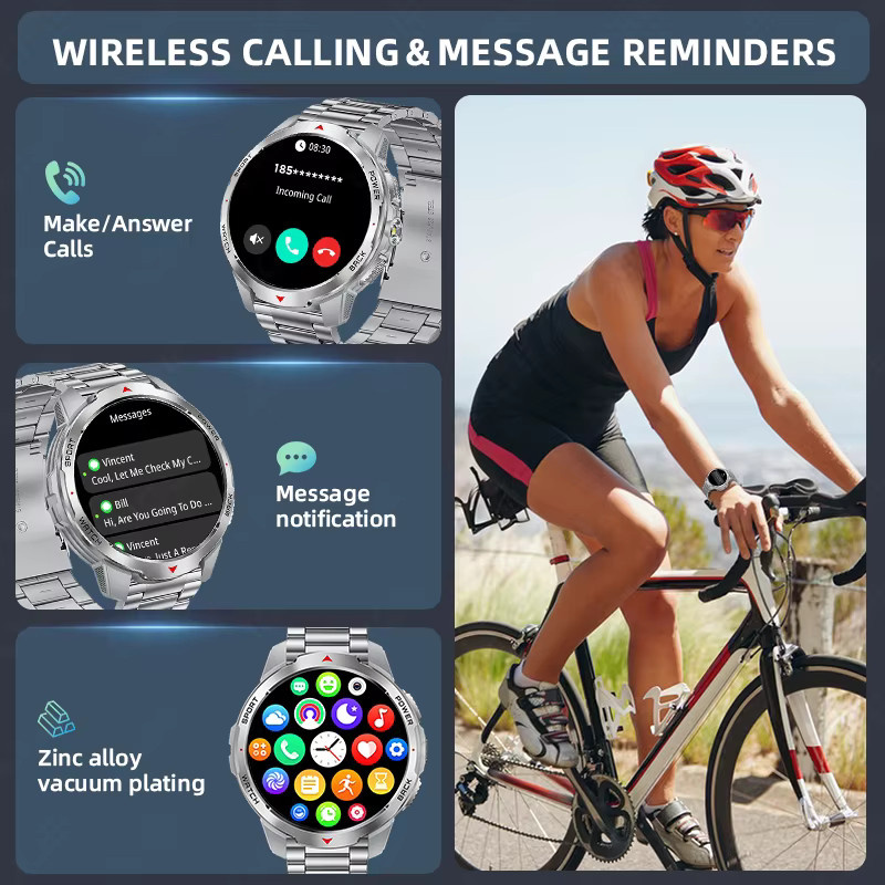 LIGE Smartwatch mit 1,7 Zoll Bildschirm, Bluetooth Anruf und Sprachassistent, 3ATM Wasserdicht, Sport und Fitness, Grau/Silber - Bild 2