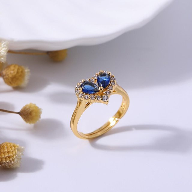 YIRAN Schmuckset, Saphir, Zirkonia, Diamant, Kupfer, Unisex - Bild 1
