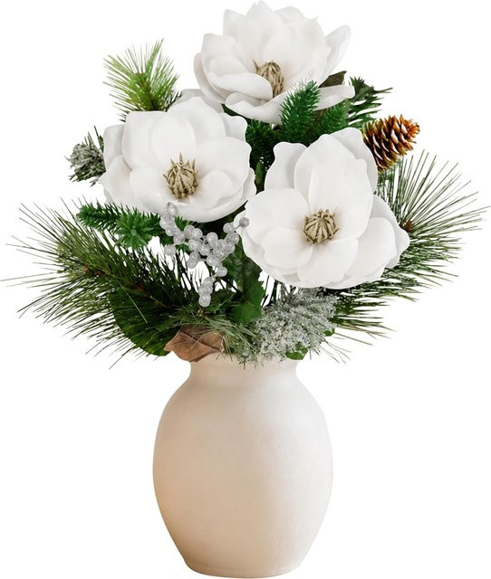 Kunstblumenstrauß Christrosen in Weiß für die Winterdekoration - Bild 1
