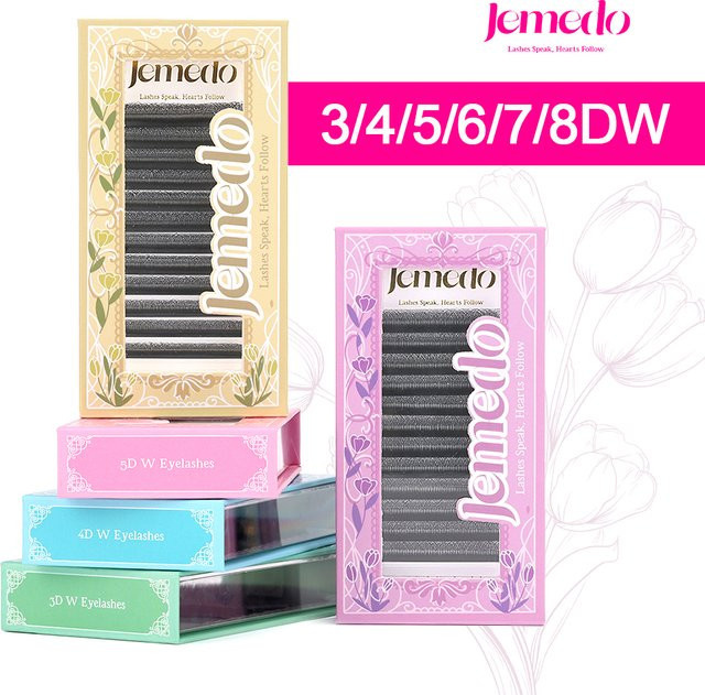 JEMEDO W-Shape Wimpernextensions, Volumenfächer, C/D/M Curl, 0,07 mm - Bild 1