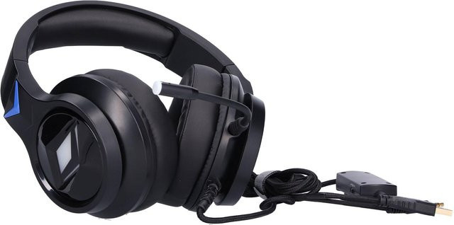 OutsideWorld Gaming-Headset Over-Ear-Kopfhörer mit Surround-Sound, Geräuschunterdrückung, Mikrofon und LED-Licht in Schwarz für PS4, Xbox, PC und Mobile via USB-A oder 3,5 mm Klinke - Bild 1