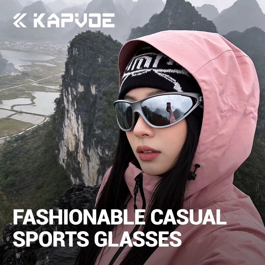 Kapvoe Sportsonnenbrille, Herren, Vollrand, Kunststoff, Photochrom - Bild 4