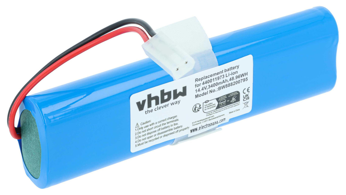vhbw Akku Ersatz für Hoover 440011973 Saugroboter, 3400 mAh, 14,4 V, Li-Ion - Bild 1