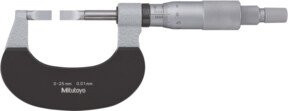 Mitutoyo Nuten-Bügelmessschraube aus Edelstahl in Silber mit Messbereich 0-25 mm - Bild 1