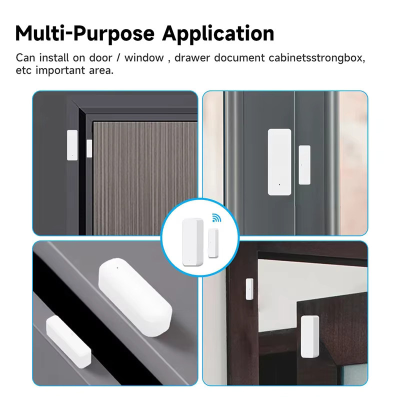 Tuya WiFi Smart Türsensor zur Überwachung von offen und geschlossen, Smart Home Sicherheitssystem mit App-Steuerung, Weiß - Bild 3