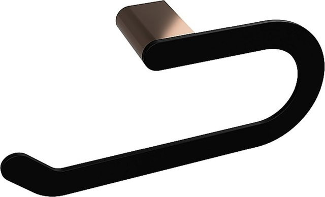 Handtuchring BALLA aus Messing in Schwarz und Kupfer matt zur Wandmontierung durch Bohren, B/H/T: 23,0 x 10,0 x 5,9 cm - Bild 1
