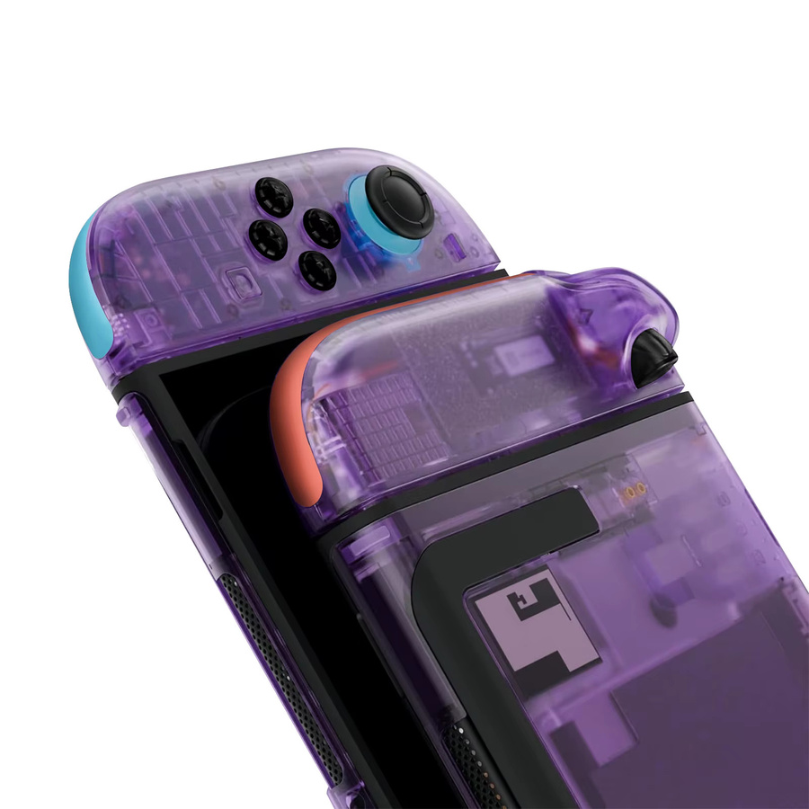 DIY Komplettset Ersatzschale für Nintendo Switch 2 Handheld-Konsole und Controller mit Vorder- und Rückplatte in Schwarz und Lila - Bild 2