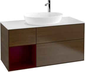V&B Waschtischunterschrank Finion mit Wandbeleuchtung, Farbe: Weiß, B/T/H: 120 x 50,1 x 50,1 cm - Bild 1