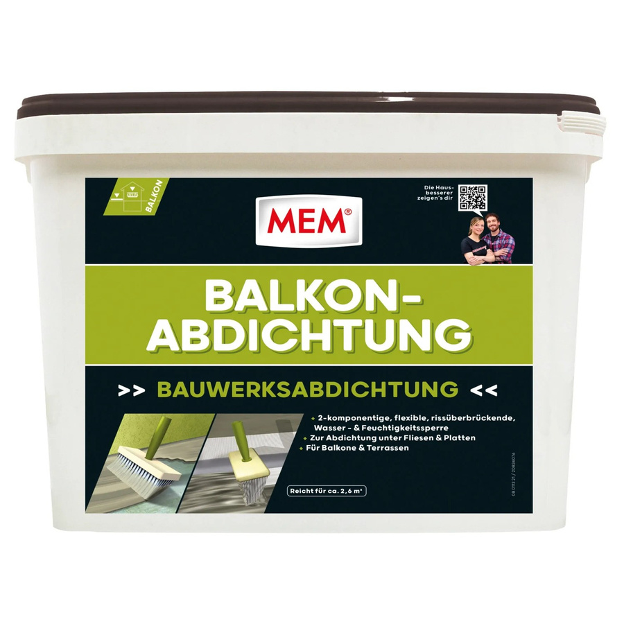 MEM Balkon-Abdichtung als flüssige Membran, weiß, 2,6 l - Bild 2