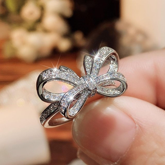 YIRAN Ring, kupferfarben, Messing, Zirkonia, Damen - Bild 1