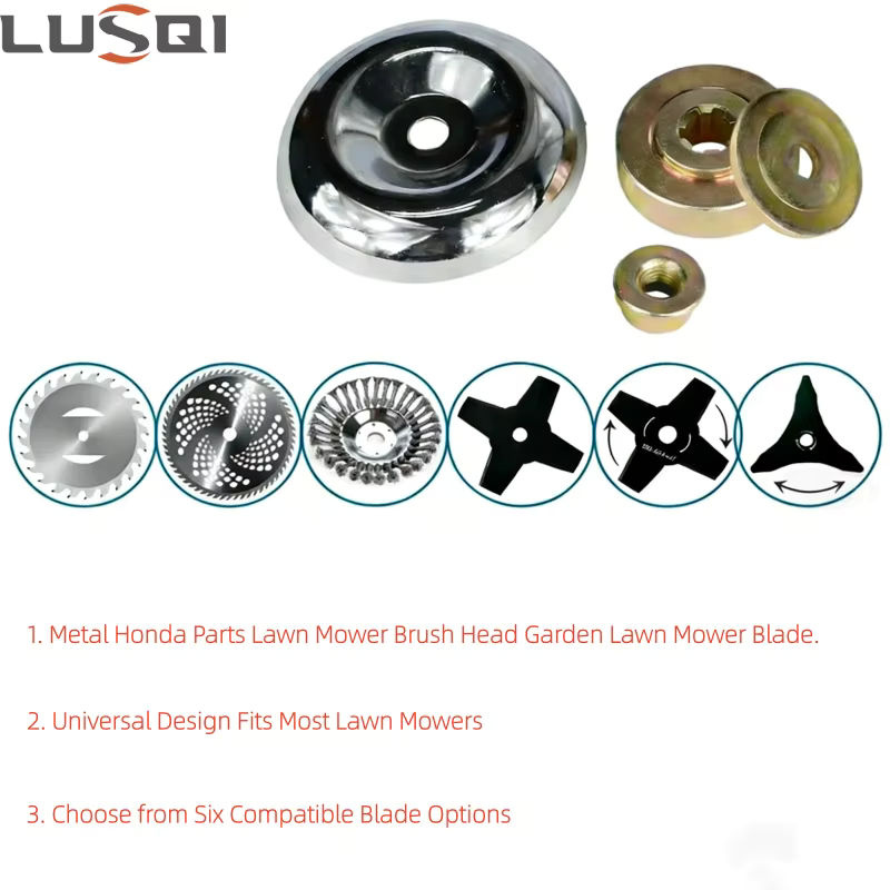 LUSQI Rasenmäher-Adapter-Muttern-Set 4-in-1 Trimmerkopf-Befestigungsset in Silber, kompatibel mit 3T/4T/60T Klingen für Rasen- und Grasschnitt - Bild 2