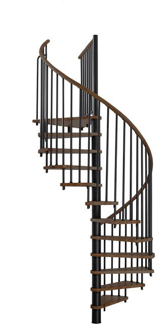 Minka Spindeltreppe Spiral Wood in Walnuss und Schwarz mit einer Raumhöhe von bis zu 305 cm - Bild 1
