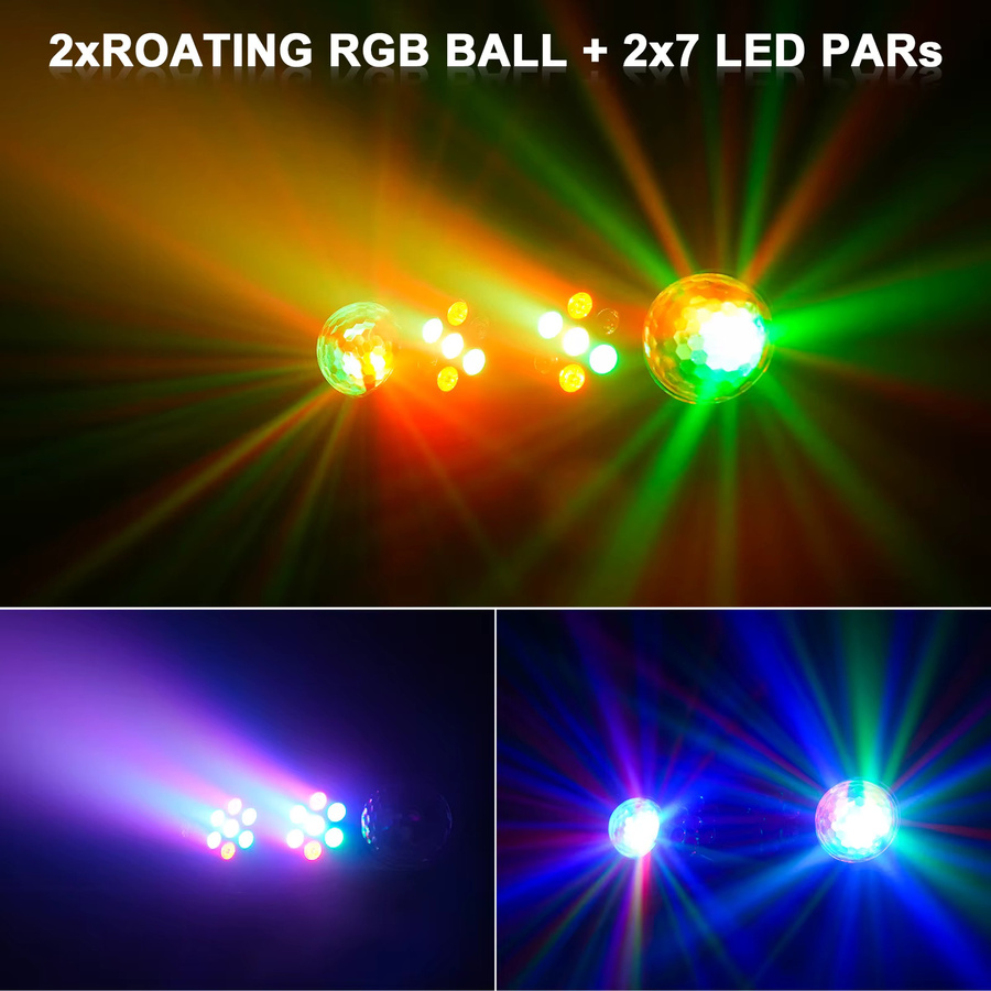 Datewink Mini RGB LED Bühnenbeleuchtung mit Halterung und Fernbedienung, Schwarz, Multicolour - Bild 3