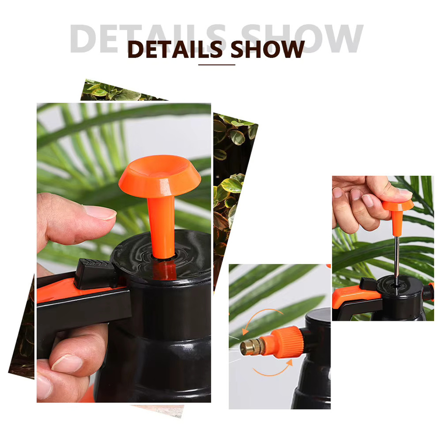VKTECH Manuelle Gartenspritze in Orange mit 2 l Fassungsvermögen zur Unkrautvernichtung und Gartenpflege - Bild 5