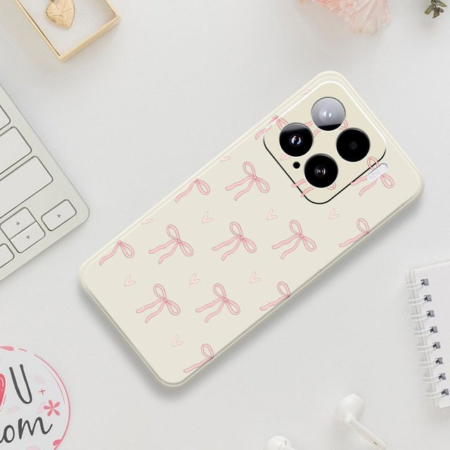 Silikon Handyhülle mit Bowknot-Muster für Xiaomi Mi 15 Ultra, Mi 14T, 13T, 12T, 11T Pro und Mi 13T Pro - Bild 1