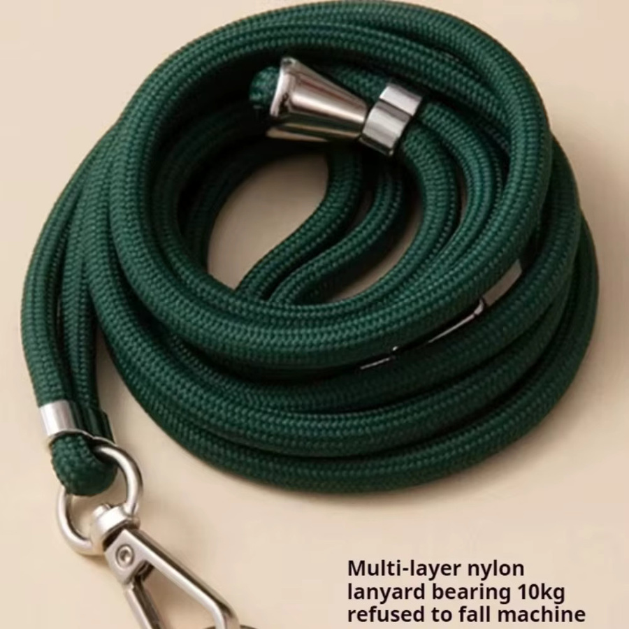 Verstellbares Handy-Lanyard als langes Hängeseil und Umhängetasche mit Clip in Orange oder Grün - Bild 4